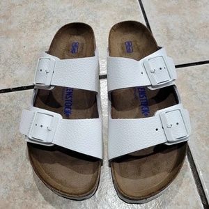 Birkenstock Arizona Soft Footbed White Leather Sandal Size Women Size 8